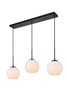 Living District LD2237BK Baxter 3 Lights Black Pendant With Frosted White Glass