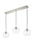 Living District LD2236C Baxter 3 Lights Chrome Pendant With Clear Glass