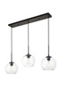 Living District LD2236BK Baxter 3 Lights Black Pendant With Clear Glass