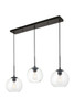 Living District LD2236BK Baxter 3 Lights Black Pendant With Clear Glass