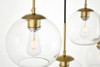 Living District LD2230BR Baxter 7 Lights Brass Pendant With Clear Glass