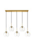 Living District LD2228BR Baxter 5 Lights Brass Pendant With Clear Glass