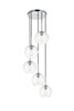 Living District LD2226C Baxter 5 Lights Chrome Pendant With Clear Glass