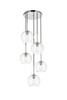 Living District LD2226C Baxter 5 Lights Chrome Pendant With Clear Glass Living District LD2226C Baxter 5 Lights Chrome Pendant With Clear Glass