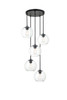 Living District LD2226BK Baxter 5 Lights Black Pendant With Clear Glass