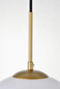 Living District LD2225BR Baxter 1 Light Brass Pendant With Frosted White Glass