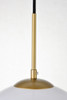 Living District LD2225BR Baxter 1 Light Brass Pendant With Frosted White Glass