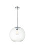 Living District LD2224C Baxter 1 Light Chrome Pendant With Clear Glass