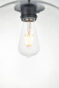 Living District LD2224BK Baxter 1 Light Black Pendant With Clear Glass