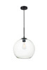 Living District LD2224BK Baxter 1 Light Black Pendant With Clear Glass