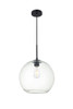 Living District LD2224BK Baxter 1 Light Black Pendant With Clear Glass