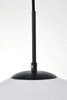 Living District LD2217BK Baxter 1 Light Black Pendant With Frosted White Glass