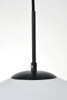 Living District LD2217BK Baxter 1 Light Black Pendant With Frosted White Glass