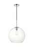 Living District LD2216C Baxter 1 Light Chrome Pendant With Clear Glass