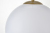 Living District LD2213BR Baxter 1 Light Brass Pendant With Frosted White Glass