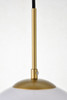 Living District LD2213BR Baxter 1 Light Brass Pendant With Frosted White Glass