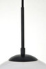 Living District LD2213BK Baxter 1 Light Black Pendant With Frosted White Glass