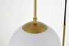 Living District LD2209BR Baxter 3 Lights Brass Pendant With Frosted White Glass