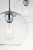 Living District LD2208C Baxter 3 Lights Chrome Pendant With Clear Glass