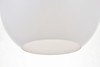 Living District LD2207C Baxter 1 Light Chrome Pendant With Frosted White Glass