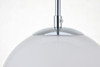 Living District LD2207C Baxter 1 Light Chrome Pendant With Frosted White Glass