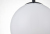 Living District LD2207BK Baxter 1 Light Black Pendant With Frosted White Glass