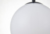 Living District LD2207BK Baxter 1 Light Black Pendant With Frosted White Glass