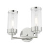 LIVEX LIGHTING 10362-05 Hillcrest 2-Light Bath Vanity, Polished Chrome