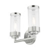 LIVEX LIGHTING 10362-05 Hillcrest 2-Light Bath Vanity, Polished Chrome