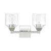 LIVEX LIGHTING 10382-05 Aragon 2-Light Bath Vanity, Polished Chrome