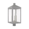 LIVEX LIGHTING 20586-80 3 Light Nordic Gray Outdoor Post Top Lantern