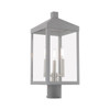 LIVEX LIGHTING 20592-80 3 Light Nordic Gray Outdoor Post Top Lantern