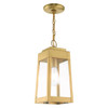 LIVEX LIGHTING 20854-12 1 Light Satin Brass Outdoor Pendant Lantern