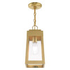 LIVEX LIGHTING 20854-12 1 Light Satin Brass Outdoor Pendant Lantern