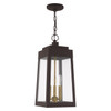 LIVEX LIGHTING 20857-07 3 Light Bronze Outdoor Pendant Lantern