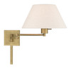 LIVEX LIGHTING 40038-01 1 Light Antique Brass Swing Arm Wall Lamp