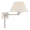 LIVEX LIGHTING 40038-91 1 Light Brushed Nickel Swing Arm Wall Lamp