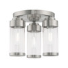 LIVEX LIGHTING 40474-91 Hillcrest 3-Light Ceiling Mount, Brushed Nickel