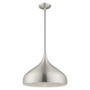 LIVEX LIGHTING 41174-66 1-Light Mini Pendant, Brushed Aluminum