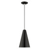 LIVEX LIGHTING 41175-68 1-Light Mini Pendant, Shiny Black