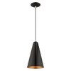 LIVEX LIGHTING 41175-68 1-Light Mini Pendant, Shiny Black