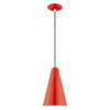 LIVEX LIGHTING 41175-72 1-Light Mini Pendant, Shiny Red