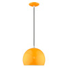 LIVEX LIGHTING 41181-77 1-Light Mini Pendant, Shiny Orange