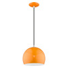 LIVEX LIGHTING 41181-77 1-Light Mini Pendant, Shiny Orange