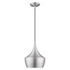 LIVEX LIGHTING 41186-66 1-Light Mini Pendant, Brushed Aluminum