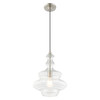 LIVEX LIGHTING 41238-91 1-Light Mini Pendant, Brushed Nickel