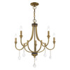 LIVEX LIGHTING 41275-01 Glendale 5-Light Chandelier, Antique Brass LIVEX LIGHTING 41275-01 Glendale 5-Light Chandelier, Antique Brass