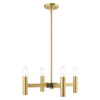 LIVEX LIGHTING 51134-12 Copenhagen 4-Light Mini Chandelier, Satin Brass