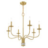 LIVEX LIGHTING 51326-12 Lisbon 6-Light Chandelier, Satin Brass