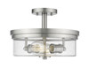Z-LITE 464SF-BN 2 Light Semi Flush Mount, Brushed Nickel